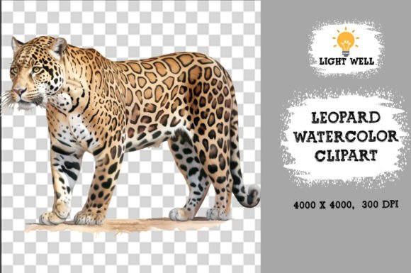 Download Cute Wildlife Leopard Watercolor Clipart - Cute wildlife Collection