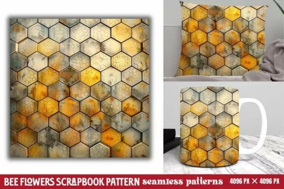 Download Bee Flowers Scrapbook Paper Pattern - Bee Collection