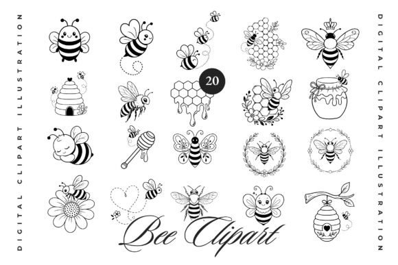 Download Bee Honeybee SVG PNG Clipart - Bee Collection