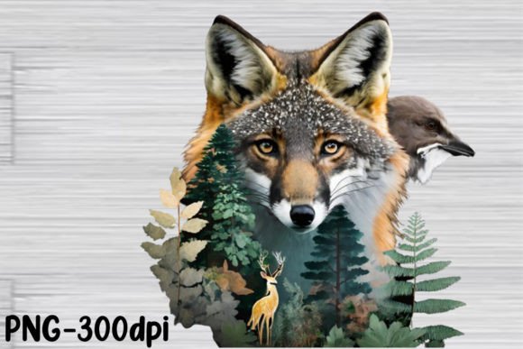 Download Double Exposure Woodland Animal PNG - Premium Resources