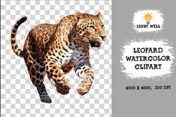 Download Cute Wildlife Leopard Watercolor Clipart - Cute wildlife Collection