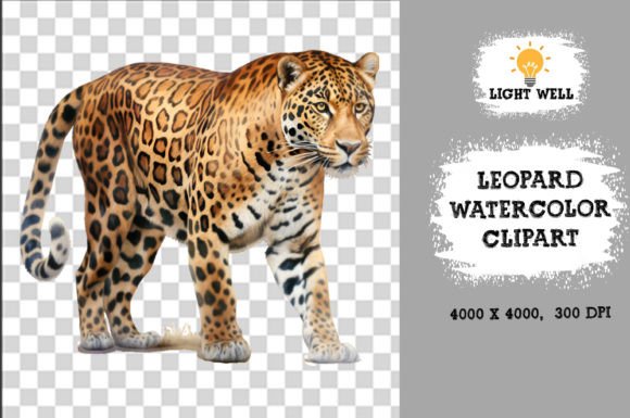 Download Cute Wildlife Leopard Watercolor Clipart - Cute wildlife Collection